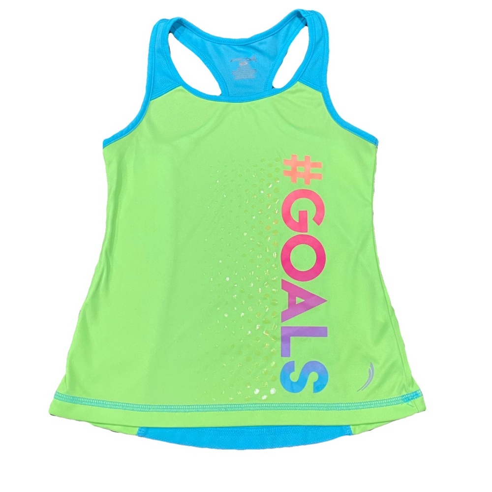 Green and Blue "#GOALS" tank top